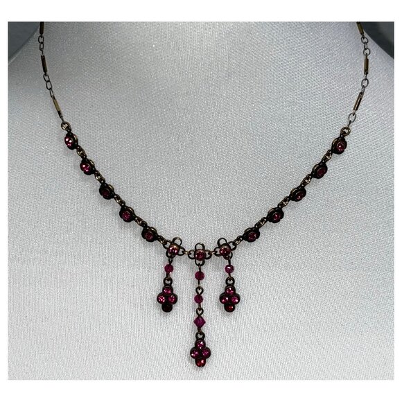 LIZ PALACIOS Pink Swarovski crystals necklace - Picture 4 of 9